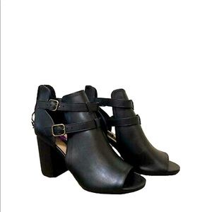Parker And Sky Ankle Boot Black Gold Accented Buckle